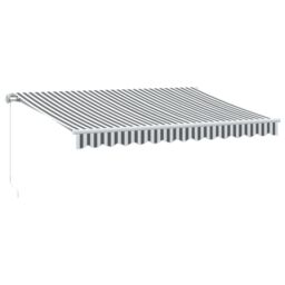 Berkfield Home Manual Retractable Awning Anthracite&White 350x250 cm - thumbnail 2