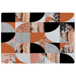 Benjamin Tate Design Geometric Circles In Autumn Colours Rug in Natural - Size: Large - thumbnail 1