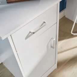 Home Source Tyler Desk 1 Drawer 1 Door Compact Computer Workstation Home Office in White - thumbnail 4