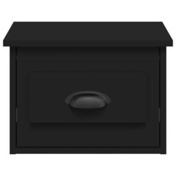 Berkfield Home Wall-mounted Bedside Cabinet Black 41.5x36x28cm - Size: 41.5x36x28 cm - thumbnail 6