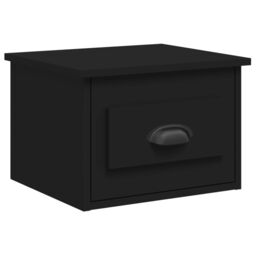 Berkfield Home Wall-mounted Bedside Cabinet Black 41.5x36x28cm - Size: 41.5x36x28 cm - thumbnail 2