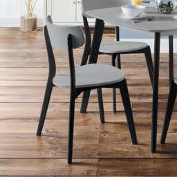 Cheshire Portland Premium Grey & Black Dining Chairs - Set of 2 - thumbnail 3