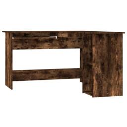 Berkfield Home Corner Desk Smoked Oak 120x140x75 cm Engineered Wood in Brown - Size: 120 x 140 x 75 cm
