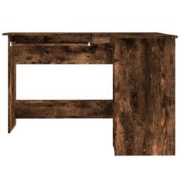 Berkfield Home Corner Desk Smoked Oak 120x140x75 cm Engineered Wood in Brown - Size: 120 x 140 x 75 cm - thumbnail 4