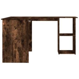 Berkfield Home Corner Desk Smoked Oak 120x140x75 cm Engineered Wood in Brown - Size: 120 x 140 x 75 cm - thumbnail 5