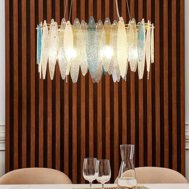 Wyld and Coco Luxe Multicolour Glass Chandelier Pendant Lamp - image 1