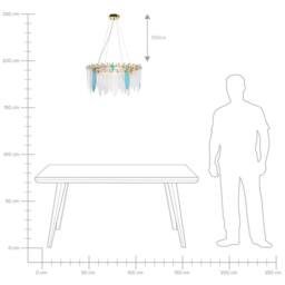 Wyld and Coco Luxe Multicolour Glass Chandelier Pendant Lamp - thumbnail 8