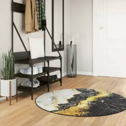 Berkfield Home Rug Washable Multicolour Ã˜ 120 cm Anti Slip - Size: 100 cm diameter - thumbnail 2