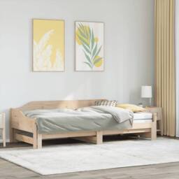 Berkfield Home Versatile Daybed with Trundle without Mattress 90x190 cm Single S in Light Tan - thumbnail 2