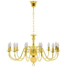 Berkfield Home Elegant Chandelier Golden 12 x E14 Bulbs in Gold - thumbnail 5