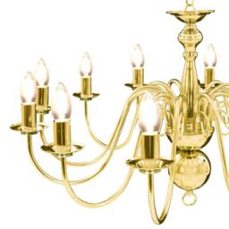 Berkfield Home Elegant Chandelier Golden 12 x E14 Bulbs in Gold - thumbnail 8