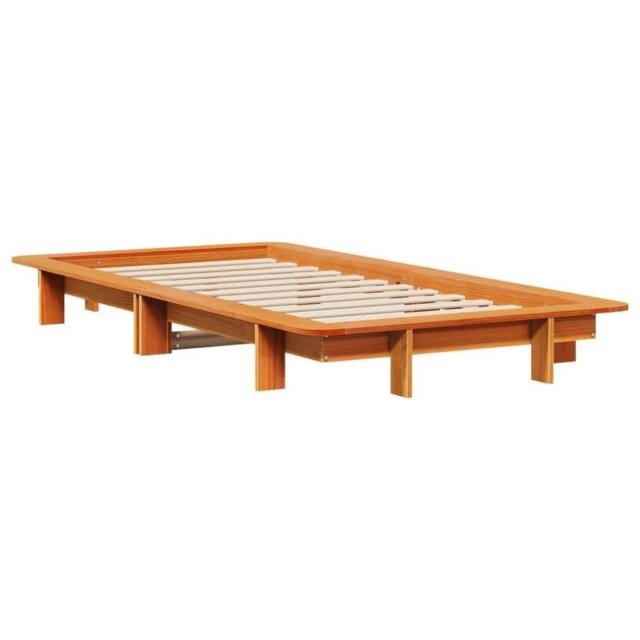 Berkfield Home Modern Bed Frame without Mattress Wax Brown 90x200 cm Solid Wood Pine - image 1