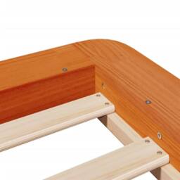 Berkfield Home Modern Bed Frame without Mattress Wax Brown 90x200 cm Solid Wood Pine - thumbnail 7