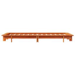 Berkfield Home Modern Bed Frame without Mattress Wax Brown 90x200 cm Solid Wood Pine - thumbnail 5