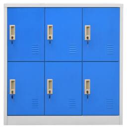 Berkfield Home Locker Cabinets 2 pcs Light Grey & Blue 90x45x92.5 cm Steel - thumbnail 3