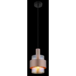 Netlighting Milley Slim Pendant Ceiling Light Matt Black Amber Glass Shade 1x E27 in Brown - thumbnail 4