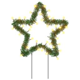 Berkfield Home Green Christmas Light Decorations with Spikes 3 pcs Star 50 LEDs 29 cm
