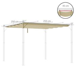 Matteo Beige Retractable Pergola Shade Cover Replacement Canopy for 3x3m - thumbnail 3