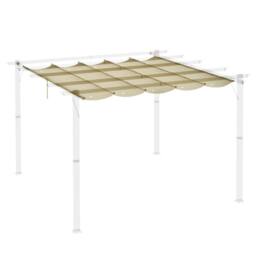 Matteo Beige Retractable Pergola Shade Cover Replacement Canopy for 3x3m - thumbnail 7