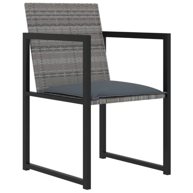 Berkfield Home Sturdy 5 Piece Outdoor Dining Set with Cushions Poly Rattan Grey - image 1