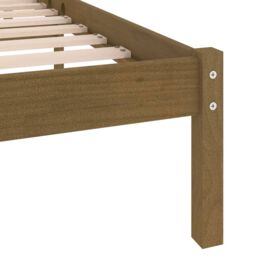 Berkfield Home Bed Frame Honey Brown Solid Wood Pine 200x200 cm - thumbnail 6