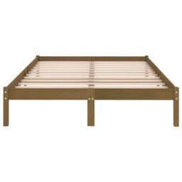 Berkfield Home Bed Frame Honey Brown Solid Wood Pine 200x200 cm - thumbnail 4