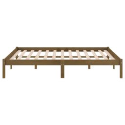 Berkfield Home Bed Frame Honey Brown Solid Wood Pine 200x200 cm - thumbnail 5
