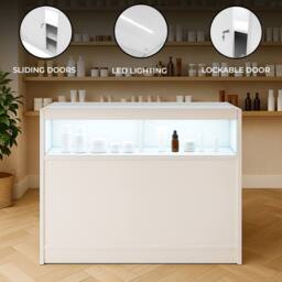 Monstershop LED Retail Shop Counter B1200 - White - thumbnail 2