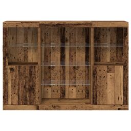 Berkfield Home Sideboard with LED Lights Old Wood 142.5x37x100 cm Engineered Wood in Brown - thumbnail 5