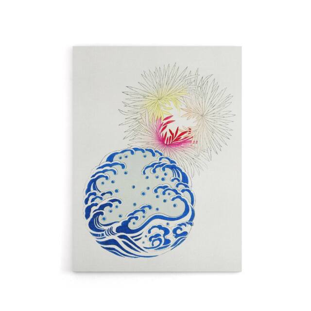 "Artery8 Nature Chrysanthemum Waves Canvas Wall Art Print Shin Bijutsukai in White - Size: W18"" x H24""" - image 1