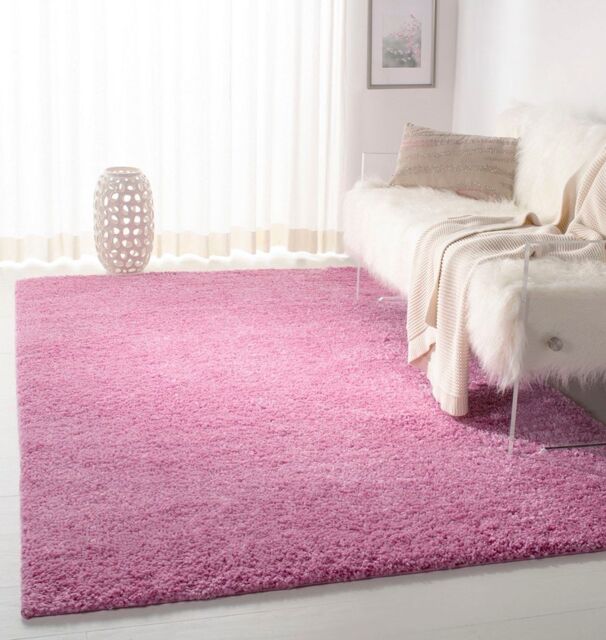 Smart Living Soft Fluffy 5cm Thick Pile Shaggy Area Rugs for Living Room, Bedroom in Dusty Pink - Size: 60 cm x 110 cm - image 1