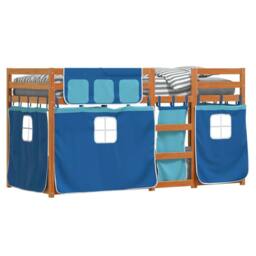Berkfield Home Elegant Bunk Bed without Mattress Blue 80x200 cm Solid Wood Pine - thumbnail 3