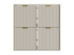 Vente-unique Shoe Cabinet With 4 Drop-Down Compartments - Beige & Gold - FRALYN - thumbnail 2