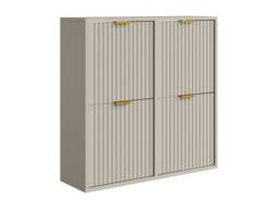 Vente-unique Shoe Cabinet With 4 Drop-Down Compartments - Beige & Gold - FRALYN - thumbnail 5