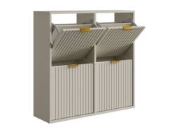 Vente-unique Shoe Cabinet With 4 Drop-Down Compartments - Beige & Gold - FRALYN - thumbnail 6