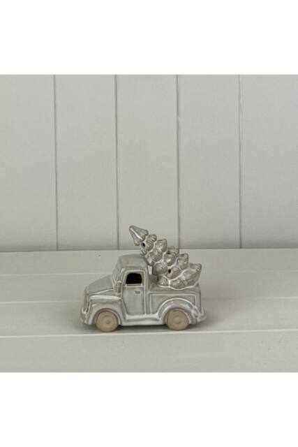 KDMD Ceramic Textured Car Carrying Tree LED Ornament in Grey - image 1