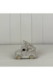 KDMD Ceramic Textured Car Carrying Tree LED Ornament in Grey