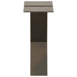 Berkfield Home Modern Coffee Table Legs X-Shaped 2 pcs Natural Steel 40x(30-31) in Brown - thumbnail 6