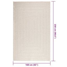 Berkfield Home Rug ZIZUR Cream 160x230 cm Jute Look Indoor & Outdoor - Size: Medium - thumbnail 9