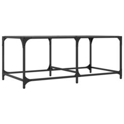 Berkfield Home Coffee Table with Black Glass Top 98.5x50x40 cm Steel - thumbnail 6