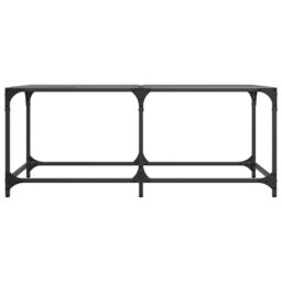 Berkfield Home Coffee Table with Black Glass Top 98.5x50x40 cm Steel - thumbnail 4