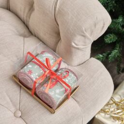 Melody Maison Green Christmas Tree Detailed Fabric Tree Ribbon - 270cm (2.7m / 106.3') - thumbnail 6