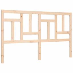 Berkfield Home Bed Frame with Headboard 160x200 cm Solid Wood in Natural - thumbnail 9