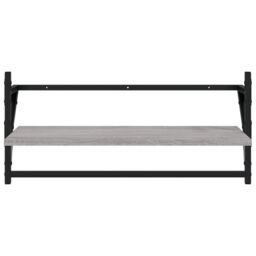 Berkfield Home 4 Piece Wall Shelf Set with Bars Grey Sonoma Engineered Wood - thumbnail 6