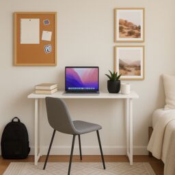 Harbour Housewares Wooden Folding Desk - PC Laptop Computer Workstation Foldable Desk in Lilac - thumbnail 6