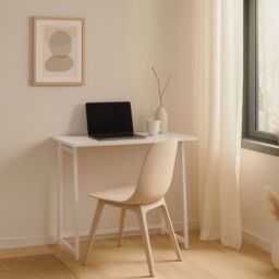 Harbour Housewares Wooden Folding Desk - PC Laptop Computer Workstation Foldable Desk in Lilac - thumbnail 7