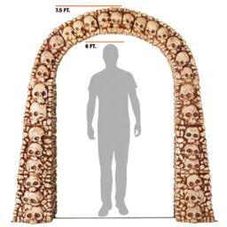 Samuel Alexander Home Accents 7.5ft Tall Skull & Bones Halloween Entrance Archway Decoration in Brown - thumbnail 6