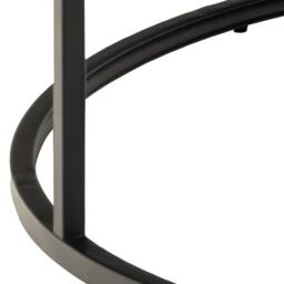 Wyld Haus Odense Round Black Marble Effect Coffee Table Matte Black Metal Legs - thumbnail 6