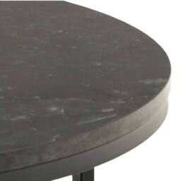 Wyld Haus Odense Round Black Marble Effect Coffee Table Matte Black Metal Legs - thumbnail 5
