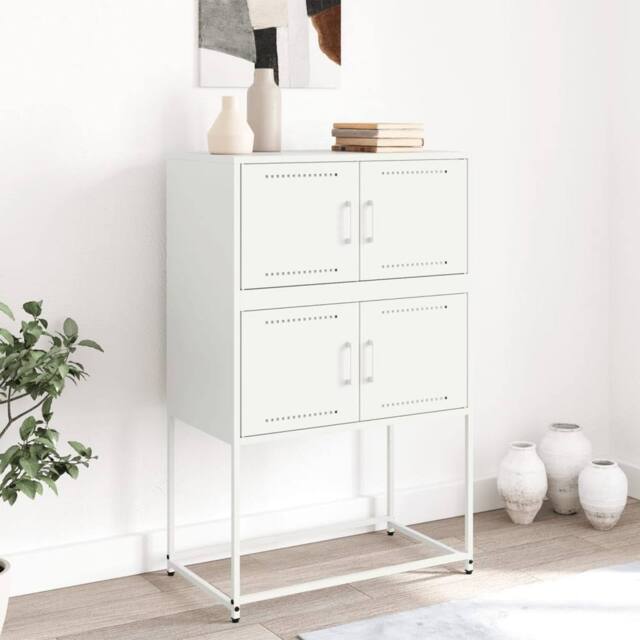 Berkfield Home Sideboard White 68.5x38.5x107 cm Steel - image 1
